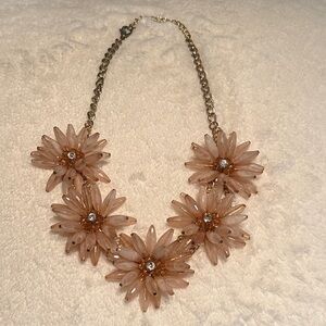 Glitzy Light pink flower necklace